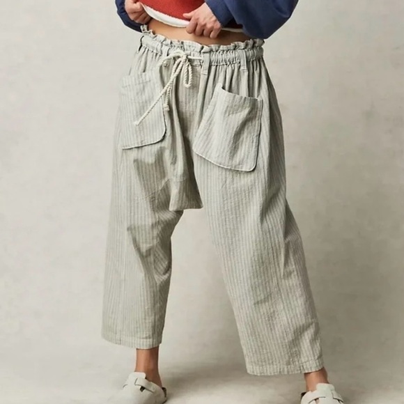 Free People Pants - Free People Runyon Oversized Stripe Pants Size M